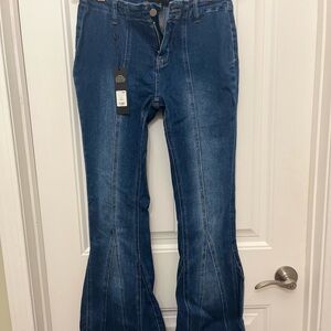 Fashion Nova Dark Blue Flare Jeans